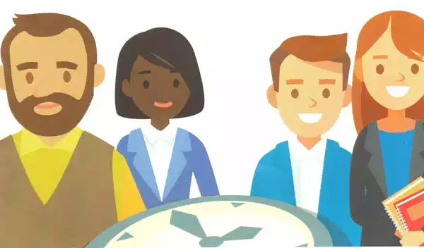 Illustration of people sharing skills and time